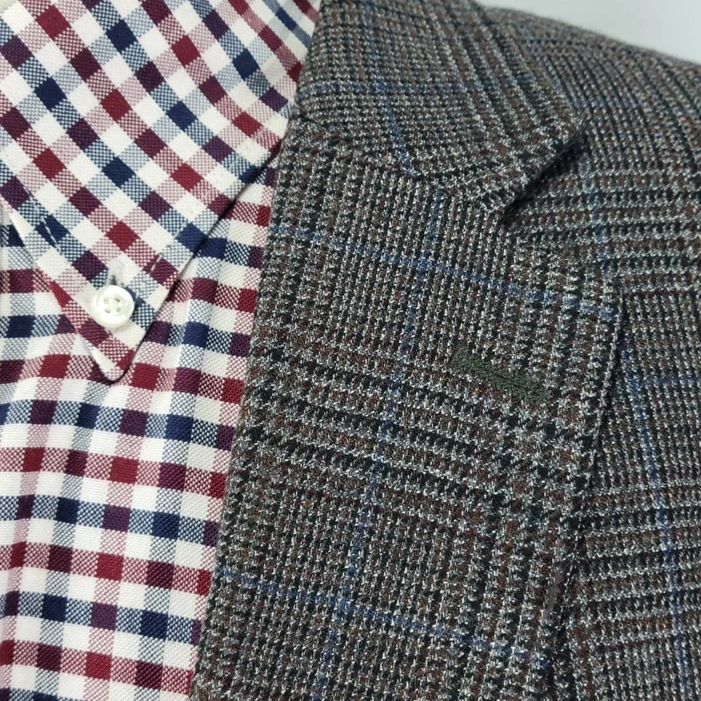 Lauren Ralph Lauren‎ Men's Sport Coat Blazer Two Button Flannel Plaid Wool 52R